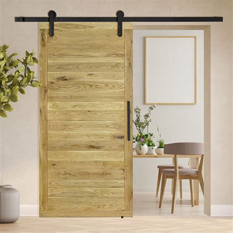 Union Rustic Pinache Solid Oak Barn Door Wayfair Co Uk