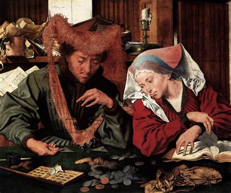 Museum Art Reproductions Money Changer And His Wife 1539 By Marinus