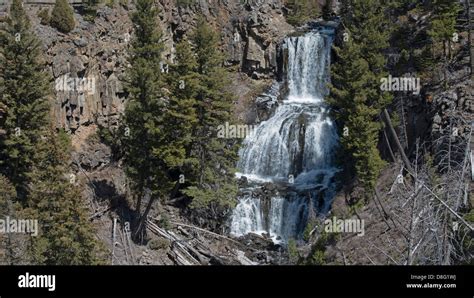 Waterfall Undine Falls Yellowstone National Park Yellowstone