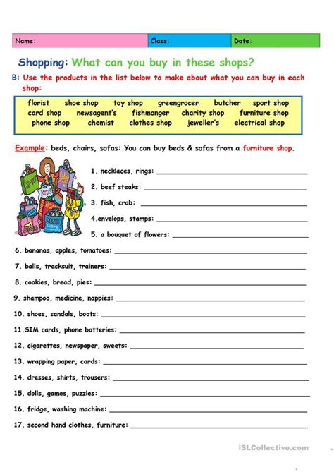 Shopping Sentence Writing English Esl Worksheets For Distance Learning And Physical Classro