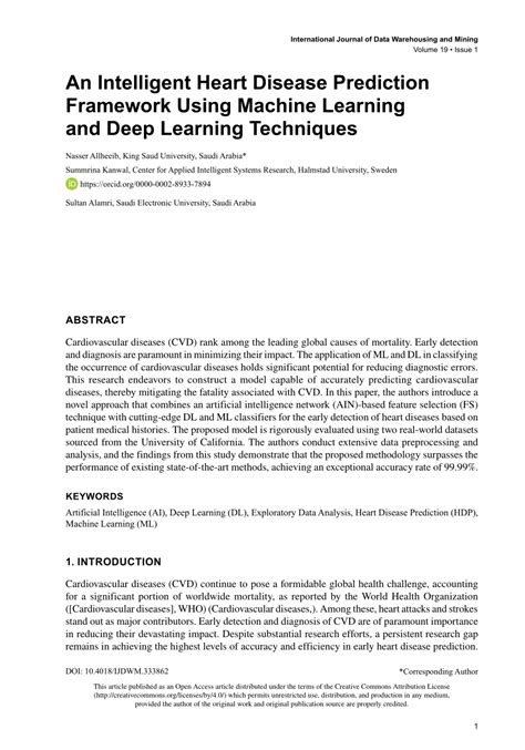 Pdf An Intelligent Heart Disease Prediction Framework Using Machine