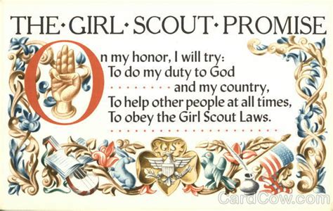 The Girl Scout Promise Girl Scouts Postcard