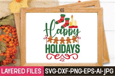 Happy Holidays Svg Cut File Graphic By Gatewaydesign · Creative Fabrica