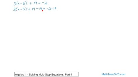 Algebra 1 Unit 3 Lesson 13 Solving Multi Step Equations Part 4 Algebra 1 Course Unit 3