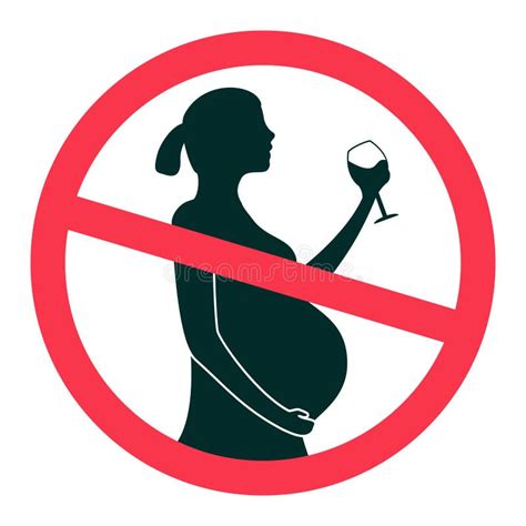 Pregnancy No Alcohol Symbol Stock Vector Illustration Of Caution