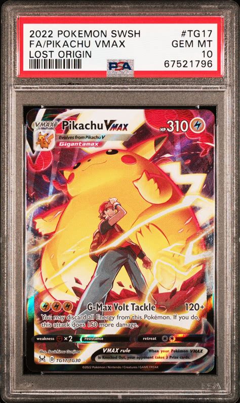 PIKACHU VMAX Red TG17 TG30 Lost Origin Trainer Gallery Pokemon PSA 10