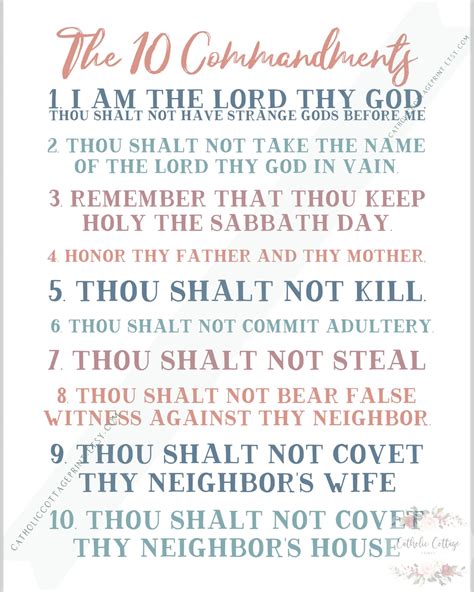 Catholic Ten Commandments Printable