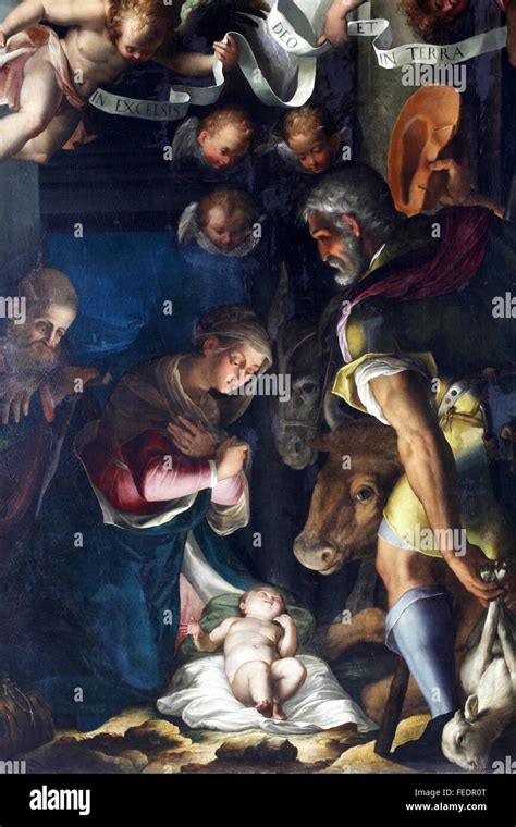 Nativity Of Jesus And The Adoration Of The Shepherds Banque De