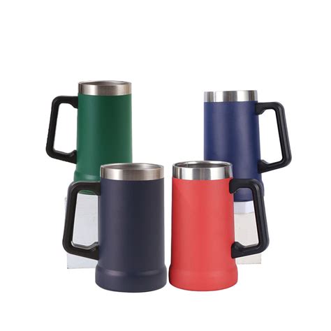 Double Wall Vacuum Insulation Stainless Steel Beer Mug Big Grip Beer