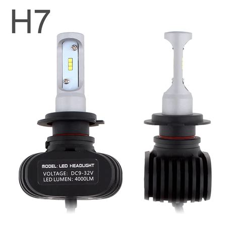 2pcs S1 H7 50w Csp Led Auto Car Headlight Headlamp 6000k 8000lm Waterproof Automobile Vehicle