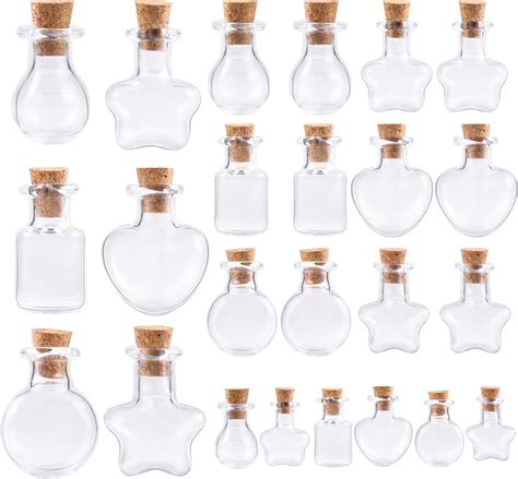 Amazon de 30 Stück Mini Glasflaschen Mit Korken Gläser Bottle Set