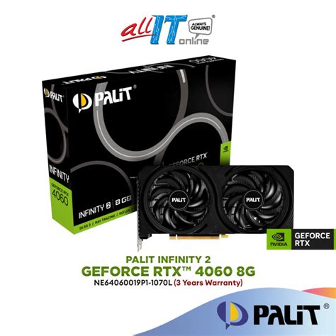 Palit Geforce Rtx 4060 Infinity 2 8gb Gddr6 Graphics Card Ne64060019p1 1070l Lazada