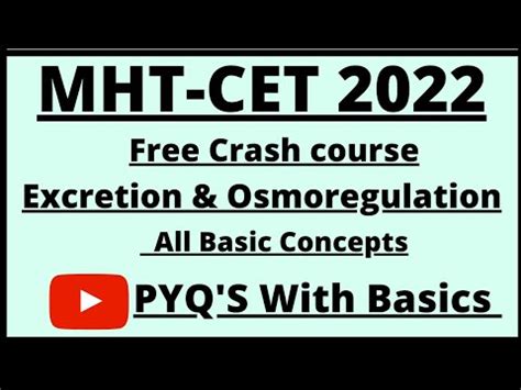 MHT CET 2022 Free Crash Course Imp Chap 15 Excretion Osmoregulation