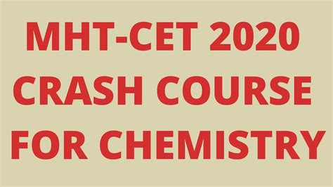 Mht Cet Crash Course Chemistry Youtube