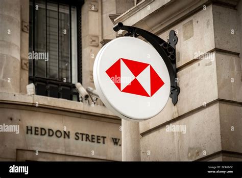 London Hsbc High Street Bank Signage In Londons West End Stock Photo