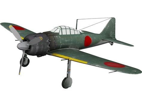 A6m Zero With Landing Gear 3d Model 3dcadbrowser