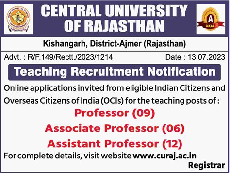 Central University Of Rajasthan Jobs At Timesascent