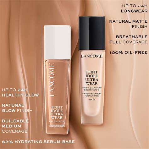 Lancome Teint Idole Ultra Wear Care Glow Foundation Colours La