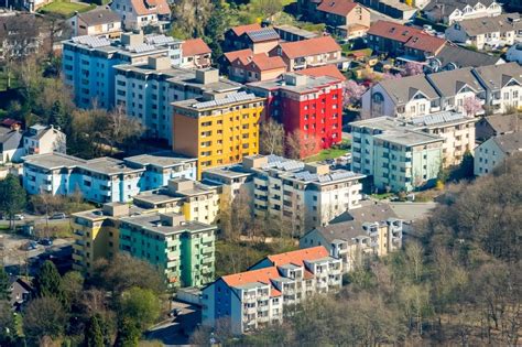 Hagen Von Oben Plattenbau Hochhaus Wohnsiedlung Entlang Der