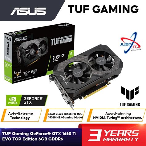 Asus Tuf Gtx1660ti T6g Evo Gaming Gtx1660 Ti Evo Top Edition 6gb Ddr6 Evo Vga Card Shopee Malaysia