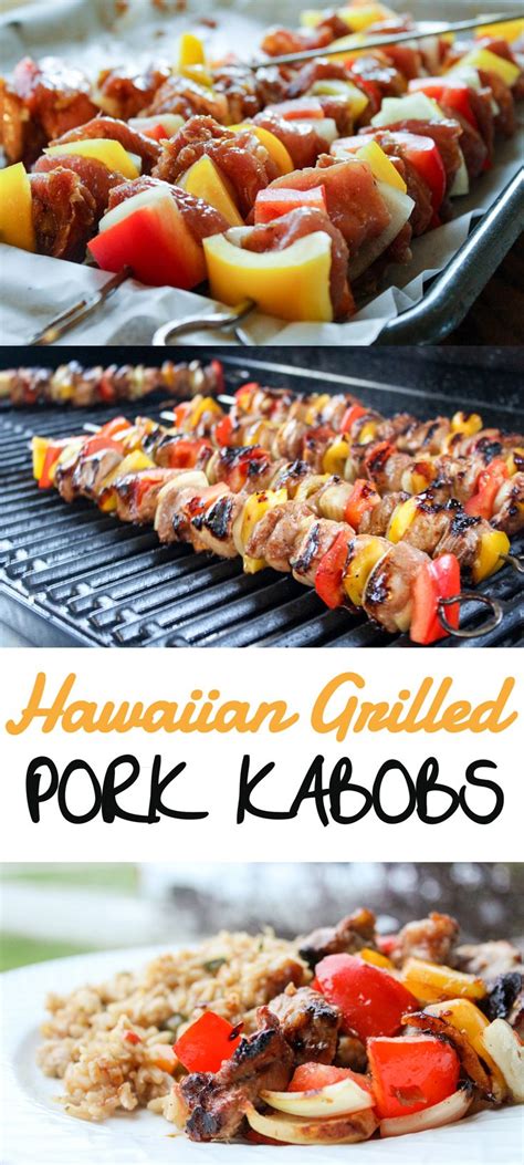 Hawaiian Grilled Pork Kabobs Are Marinated Crushed Pineapples And Soy Then Grilled To