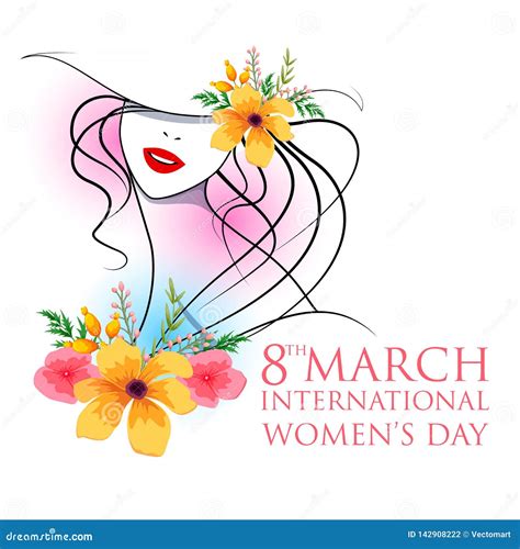 Happy International Women S Day 8th March Greetings Background Stock