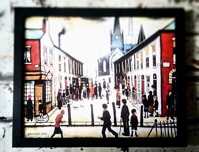 Ls Lowry The Fever Van Cm X Cm Block Framed Print Ebay