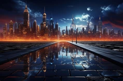 Premium Photo Scifi Night City Background Texture For Futuristic