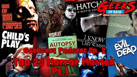 Top 20 Horror Movies Pt 1 Geekcast Podcast Episode 2 Youtube