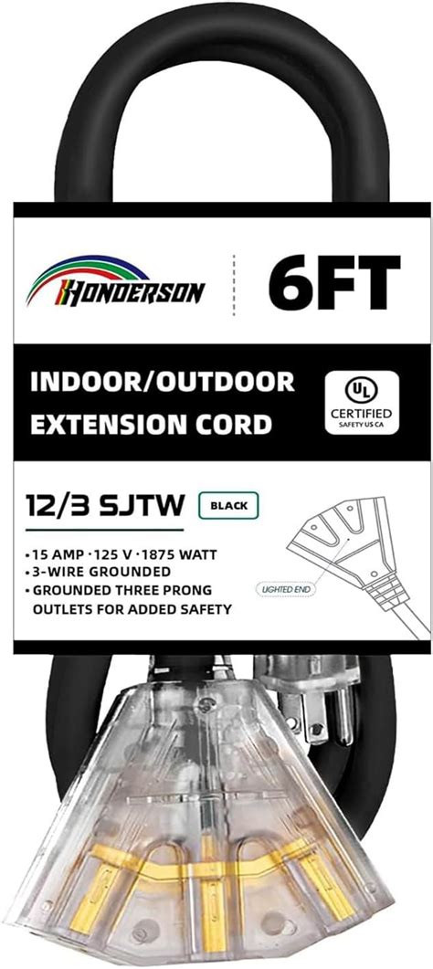 Amazon Honderson Outlets Indoor Outdoor Extension Cord