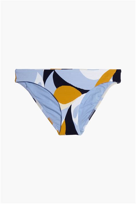 Seafolly Aloha Ribbed Printed Low Rise Bikini Briefs The Outnet