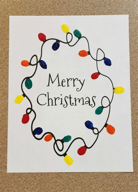 Free Fingerprint Christmas Lights Printable Template