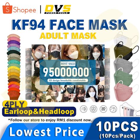 Dvs Kf Mask Pcs Kf Mask Malaysia For Adult Kn Earloop Headloop