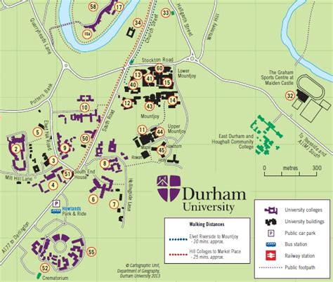 Durham University Map Color 2018