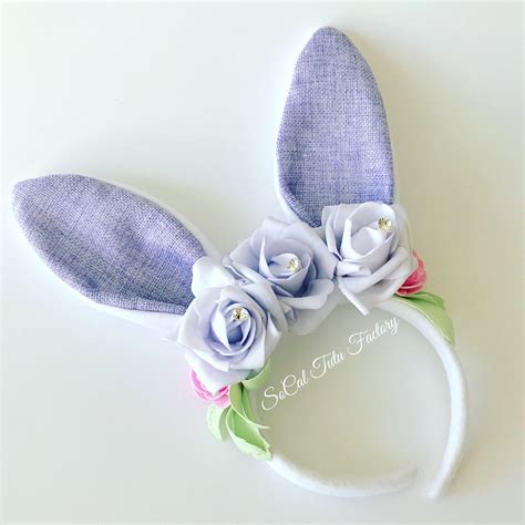 Purple Burlap Blooming Bunny Ears Etsy In 2021 Diy Bunny Ears