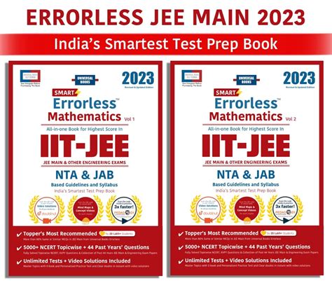 Buy Errorless Mathematics JEE Main Advanced 2022 Set Of 2 Vol