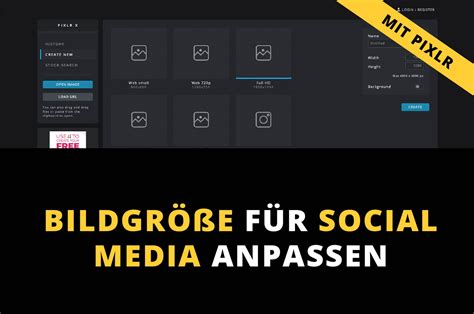 Bildgröße für Instagram und Facebook anpassen mit Pixlr 123RF