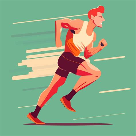 Athletis Man Run Flat Illustration 21346020 Vector Art At Vecteezy