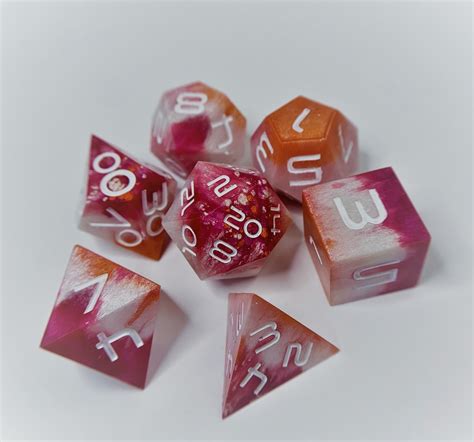 Lunar Lesbian Pride Sharp Edge Dice Set For Role Playing Games Dungeons And Dragons RPG