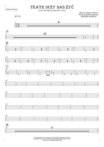 Zombie Tablature Rhythm Values For Bass Guitar Playyournotes