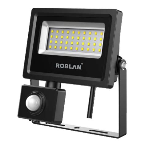 Proyector Led PIR 20w ROBLAN MHLX20CPIR 3 000ºK Negro