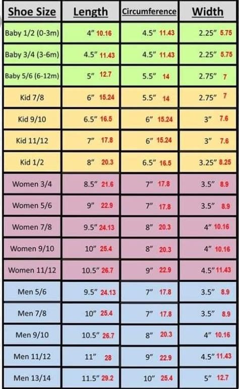 Crochet Slipper Sizing Chart For Women S Shoes