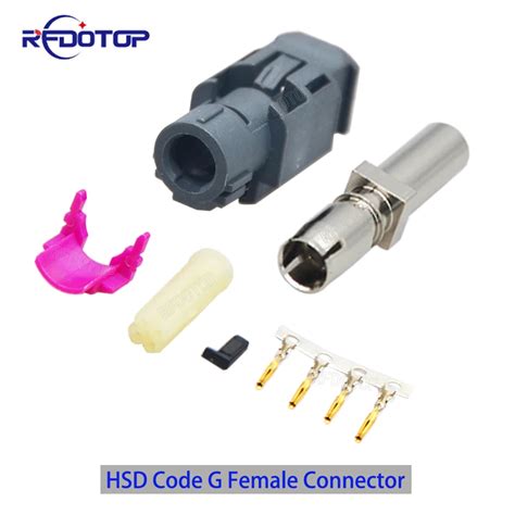 New Car Vihicle Fakra Hsd Lvds 4 Pin Connector Gray Code G Female Jack