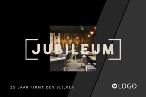 Strakke Uitnodiging Jarig Zakelijk Jubileum Met Hoogglans En Foto