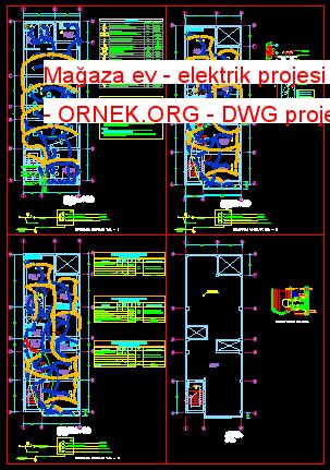 Ma Aza Ev Elektrik Projesi Dwg Projesi Autocad Projeler