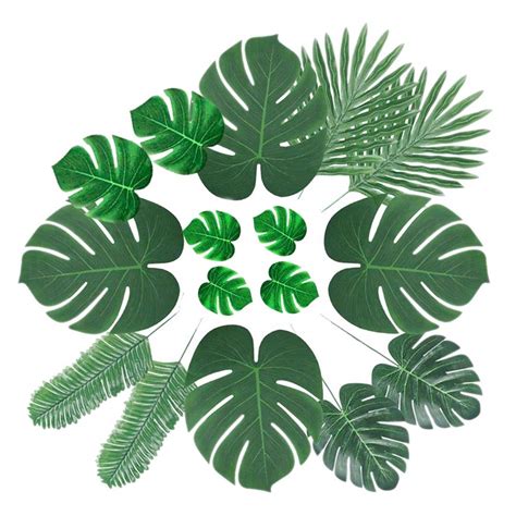 Buy CADNLY Artificial Palm Leaves Decorations 60 Pcs 6 Kinds Faux