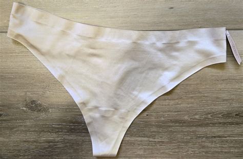 NWT Vintage Victoria S Secret Nude Silky Satin Wide Band No Show Thong Panties L EBay