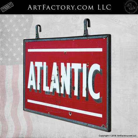 Double Sided Atlantic Sign: Vintage Collectible Gas Station Advertising