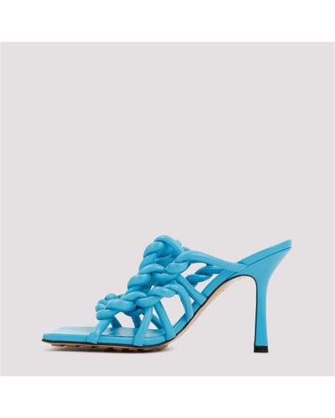 Bottega Veneta Stretch Twist Mule Shoes In Blue Lyst