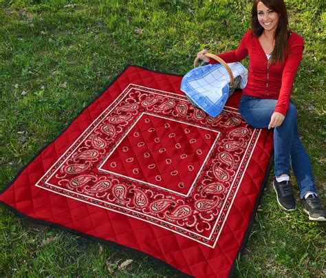 Classic Red Bandana Quilted Bedding | The Bandana Blanket Company